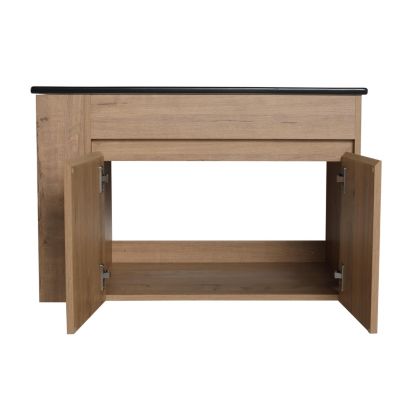 30 Inch Bathroom Vanity with Black Ceramic Basin and Adjustable Open Shelf