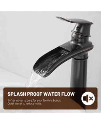 Waterfall Single Hole Single Handle Bathroom Vessel Sink Faucet with Pop-Up Drain Assembly