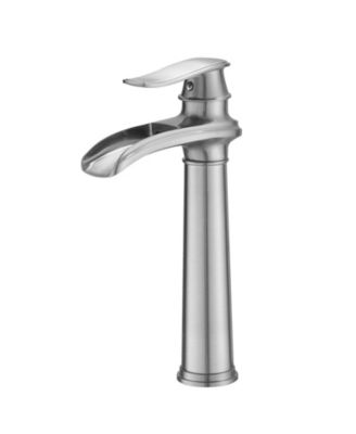 Waterfall Single Hole Single Handle Bathroom Vessel Sink Faucet with Pop-Up Drain Assembly