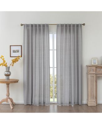 Cotton Blend Light Filtering Back Tab Curtains (2 Panels), 52"x108"