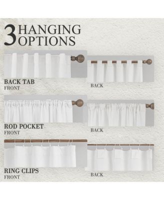 Cotton Blend Light Filtering Back Tab Curtains (2 Panels), 52"x108"