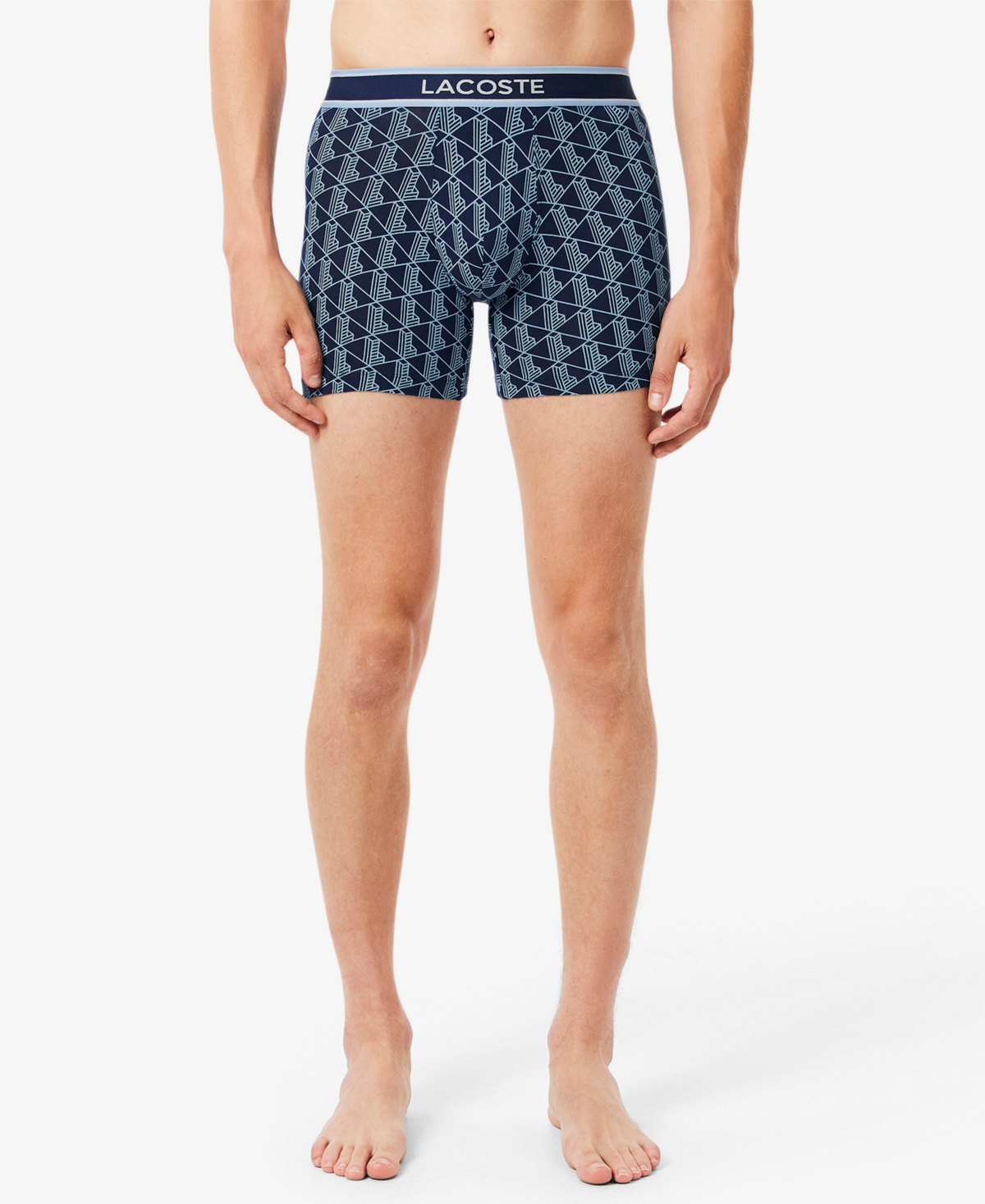 Lacoste Men's 3-Pack Regular-Fit Monogram 5" Boxer Briefs