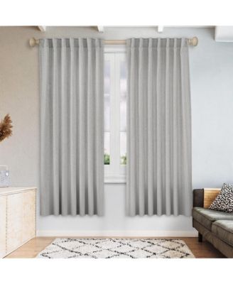 Linen Blend Light Filtering Curtains for Living Room (2 Panels), 52"x63"