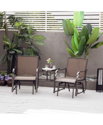 Outsunny 77 Inch 2 Person Outdoor Glider Set with Coffee Table