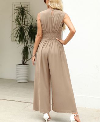 Women's Sleeveless Tie Front Jumpsuit