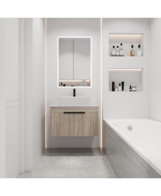 30 Inch Floating Vanity with Ceramic Basin