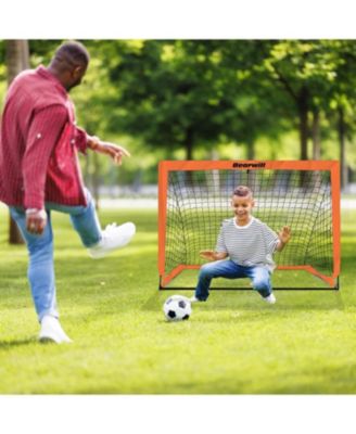 Kids Soccer Goal Set of 2, 4x3FT Pop Up Backyard Goals with Training Kit - Includes Ball, Cones, Ladder & Targets