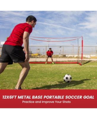 12x6FT Soccer Goal - Easy Setup, Portable with Upgraded Collapsible Metal Base - Includes Carry Bag, for Backyard, Indoor & Outdoor Practice