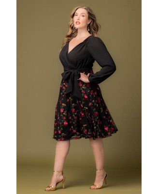 Plus Size Chelsea Embroidered Midi Cocktail Dress