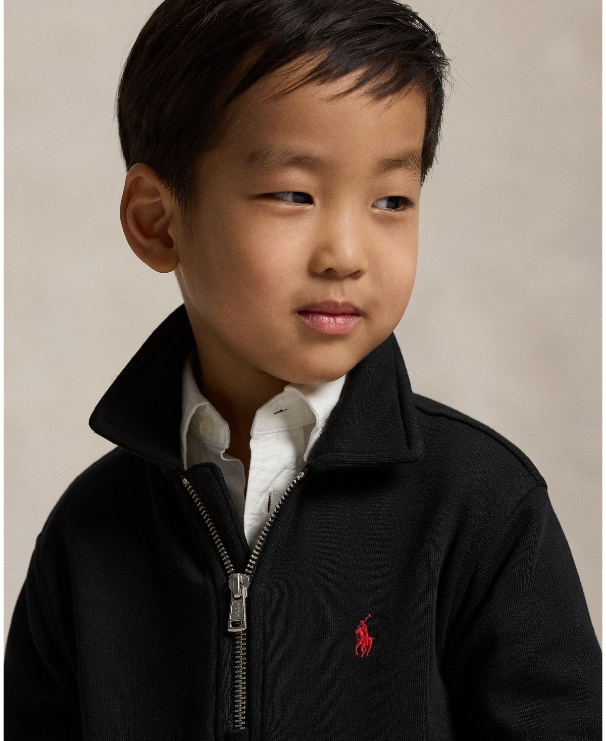 Polo Ralph Lauren Ralph Lauren Fleece Collared Sweatshirt In Black