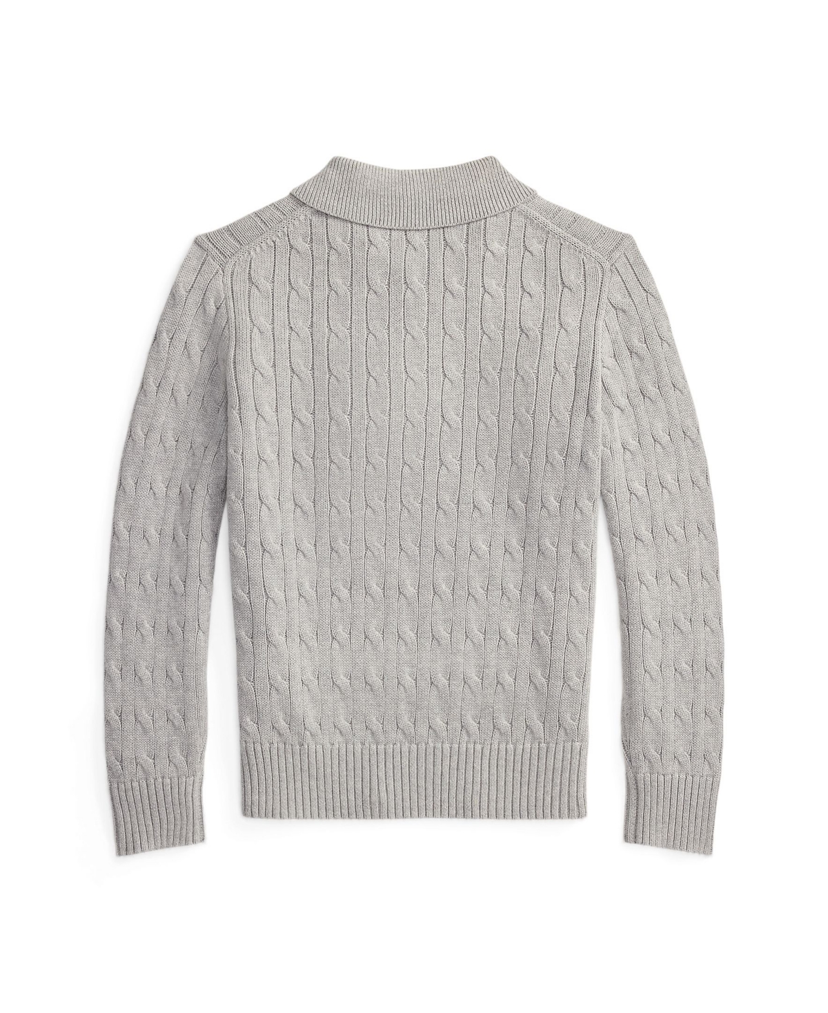Polo Ralph Lauren Big Boys Cable-knit Cotton Polo Sweater In Gray