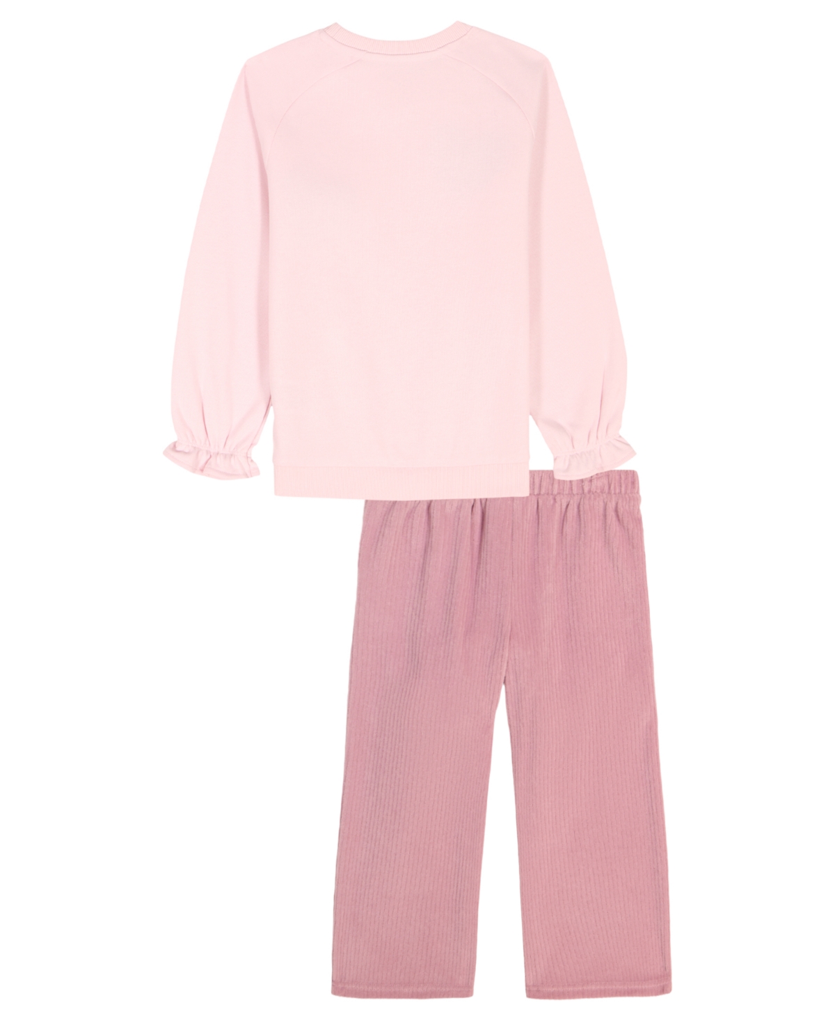 Kids Headquarters Toddler And Little Girls 2-piece Long Sleeve Top And Pants Set In Pink