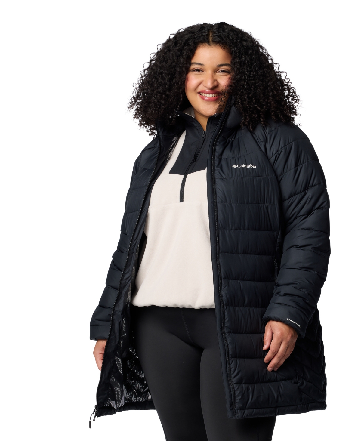 Columbia Plus Size Powder Lite Ii Mid Jacket In Black