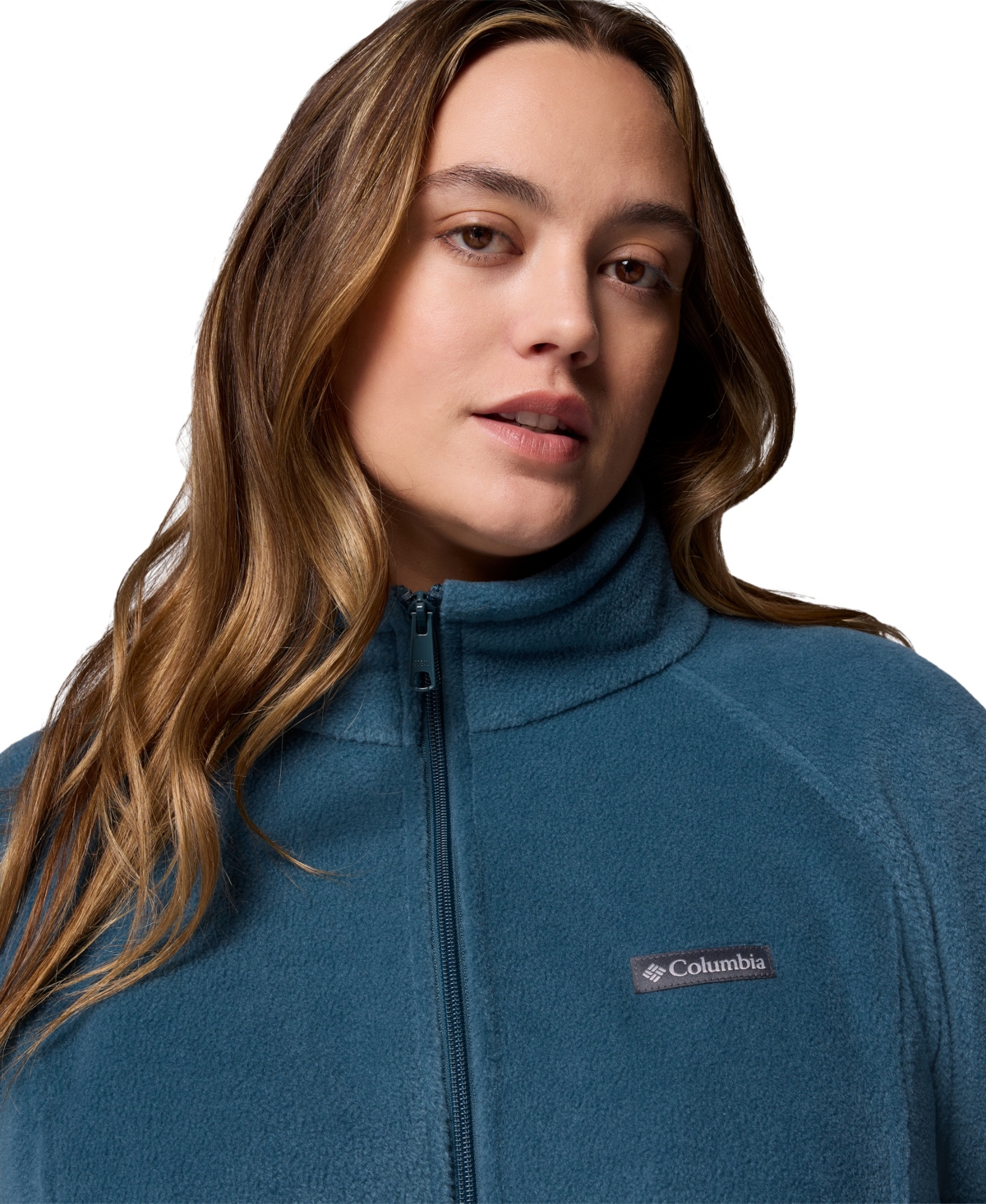 Columbia Plus Size Benton Springs Fleece Long Sleeve Jacket In Blue