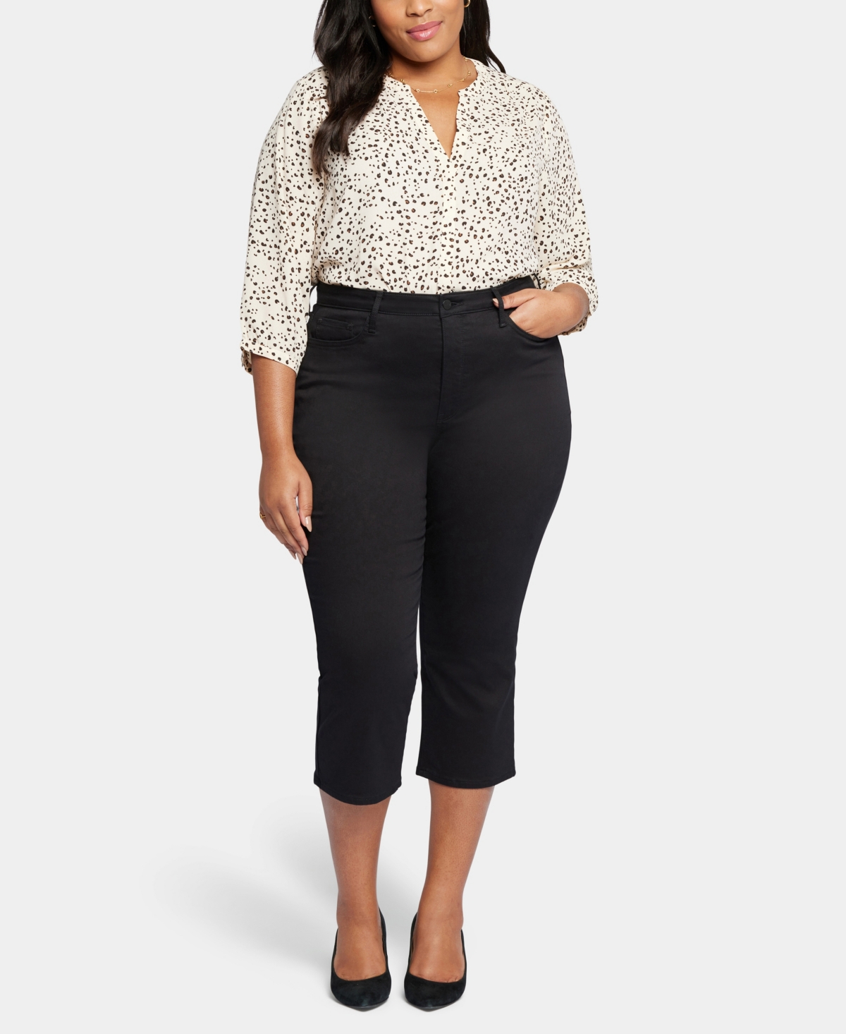 Nydj Plus Size Joni Relaxed Capri Jeans In White