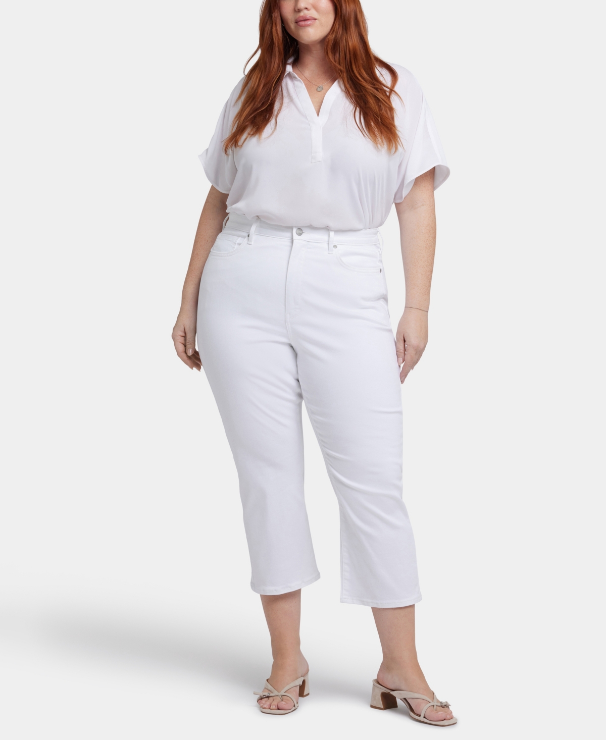 Nydj Plus Size Margot Girlfriend Pull On Jeans In White