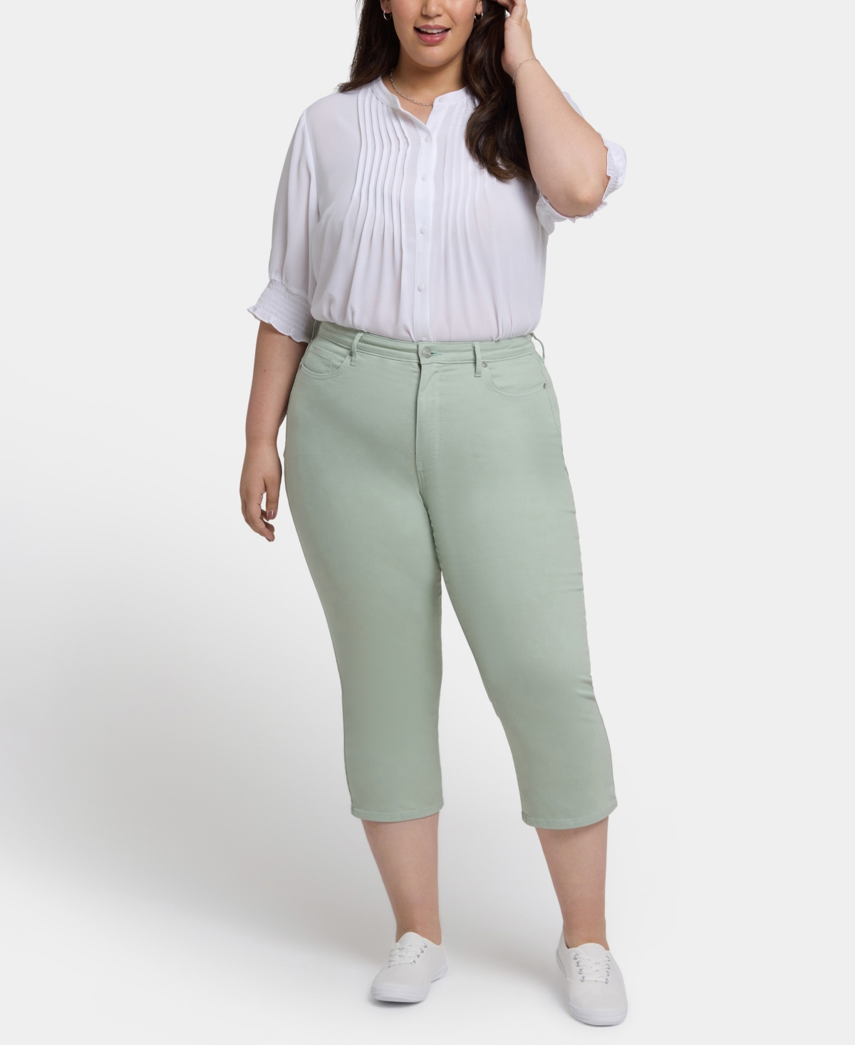 Nydj Plus Size Margot Girlfriend Pull On Jeans In Green