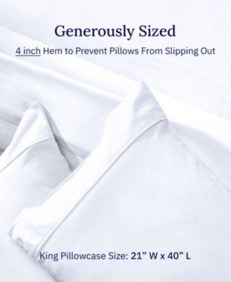 Pillowcase Set - 400 Thread Count, 100% Cotton Sateen, Set of 2 Pillow Covers, Breathable, Cooling, Soft for Quality Sleep
