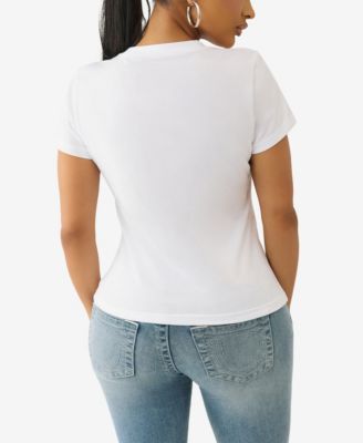 Women's Buddha Crystal Crew Neck T-Shirt