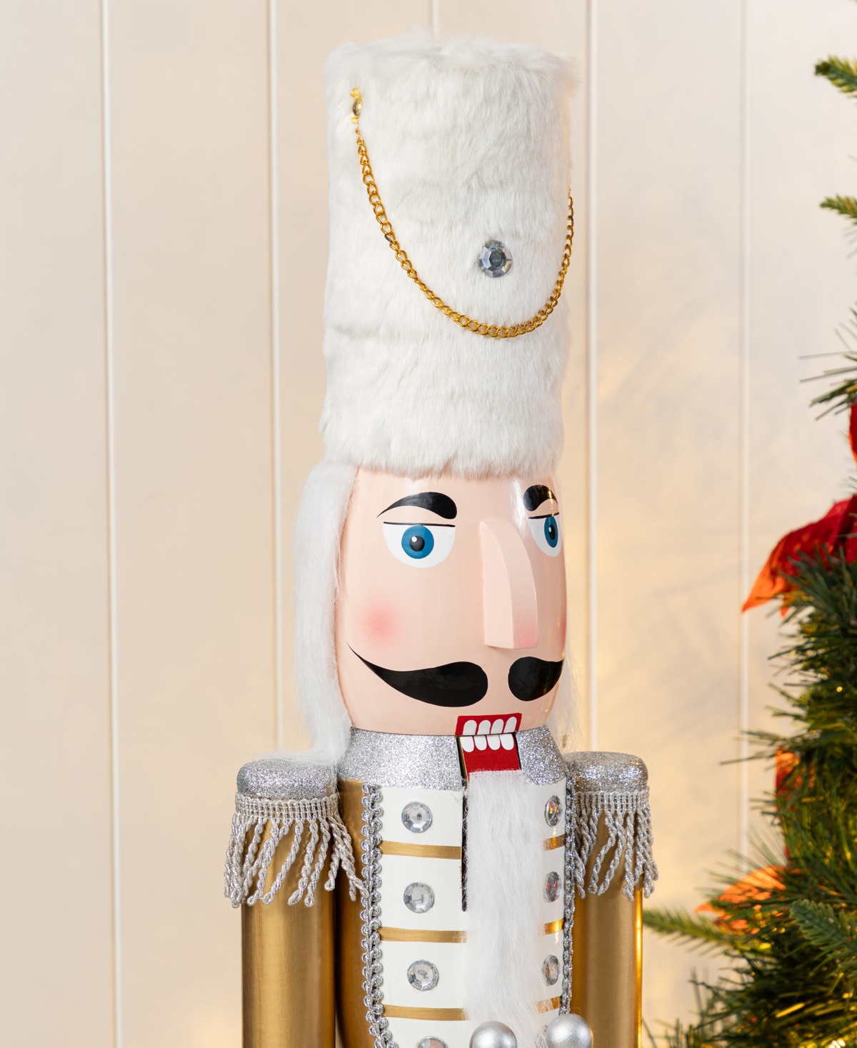 Glitzhome 35.75" Wooden Christmas Soldier Nutcracker In Multi