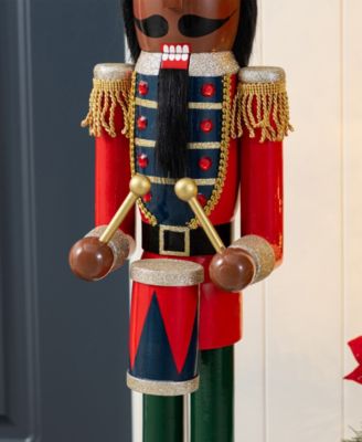 36.5" Wooden Christmas African Soldier Nutcracker
