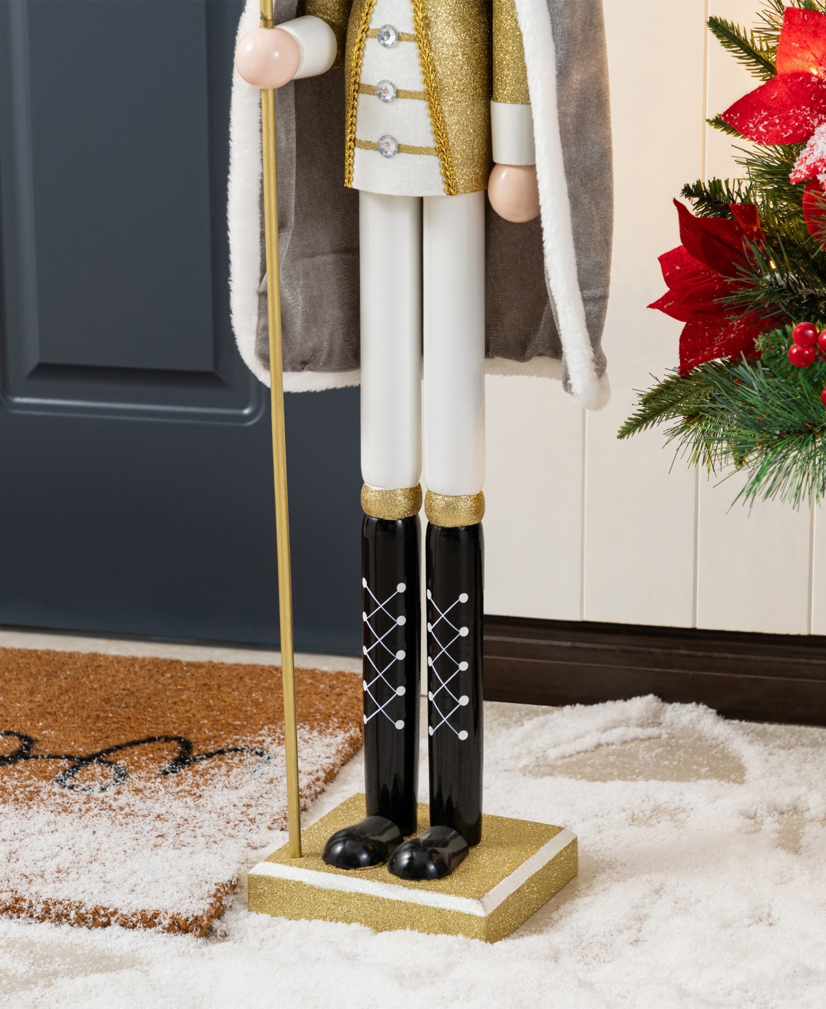 Glitzhome 42" Wooden Christmas King Nutcracker In Multi