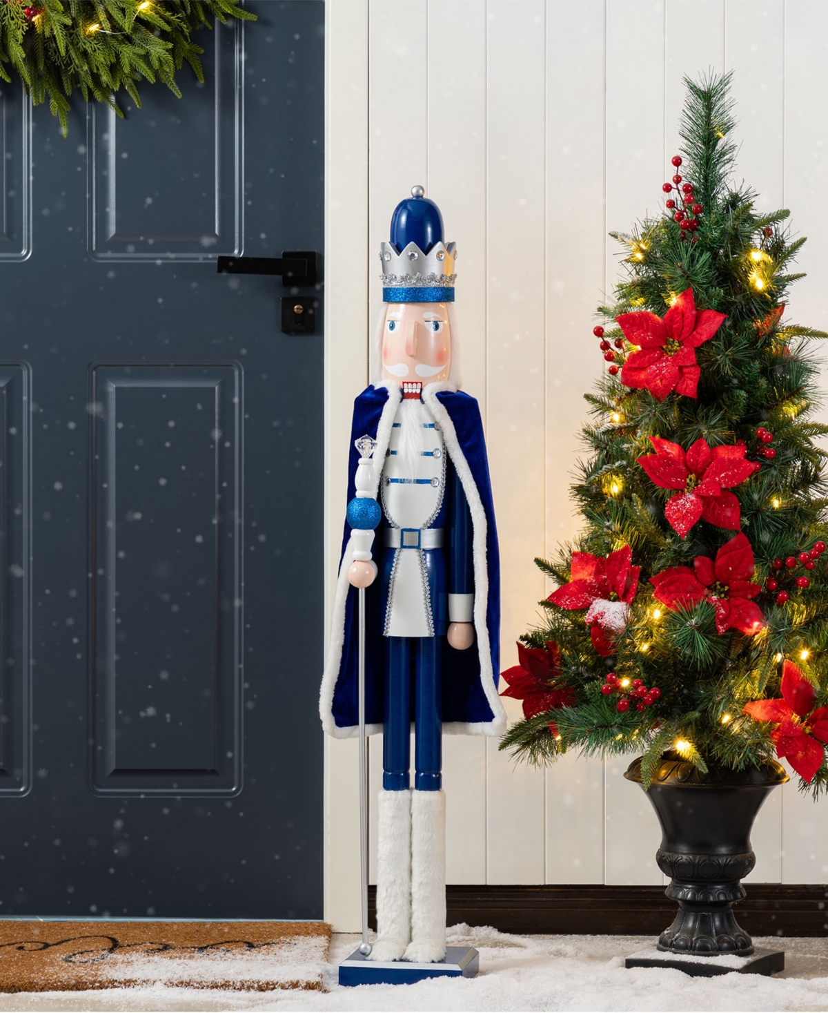 Glitzhome 42" Wooden Christmas King Nutcracker In Multi