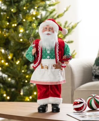 18" Faux Fur Christmas Chef Santa Figurine