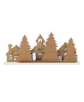 20" Lighted Wooden Christmas Villages