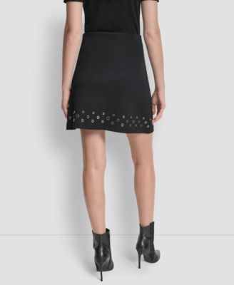 Women's Grommet Hem Detail Mini Skirt