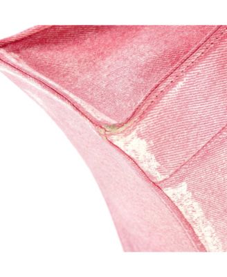 Small Hourglass Top Handle Bag Denim Printed Leather