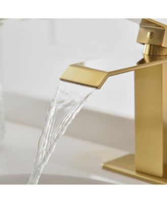 Waterfall Single Handle Single Hole Modern Drip-Free Lavatory RV Sink Bathroom Faucet