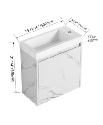 20 Inch Floating Vanity with Resin Sink and Soft-Close Cabinet Door