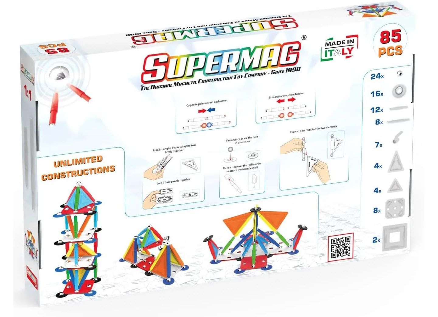 Детский конструктор Tinamiri SuperMag Multicolor 85 — фото 2