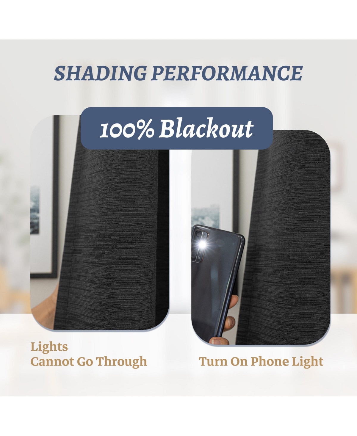 Awesome Home 100% Blackout Cotton Blend Thermal Grommet Curtains, 2 Panels