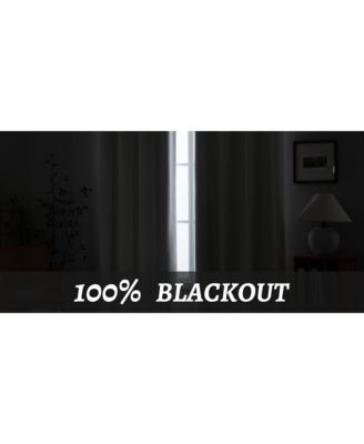 100% Blackout Cotton Blend Thermal Grommet Curtains, 2 Panels, 52"x108"