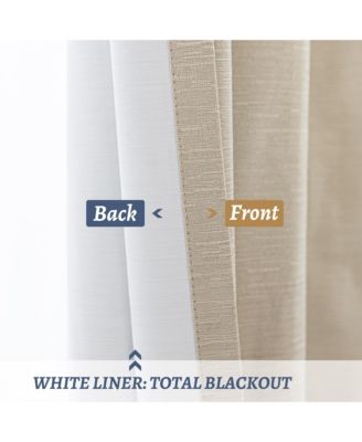 100% Blackout Cotton Blend Thermal Grommet Curtains, 2 Panels