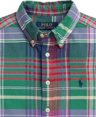 Big Boys Plaid Brushed Cotton Oxford Shirt