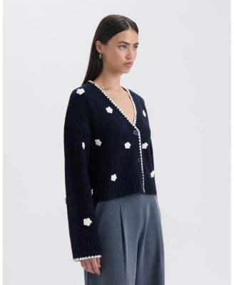 Women's Crochet Flower Cardigan