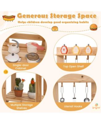 3-Piece Outdoor Kitchen Set Mud Kitchen with Separate BBQ Grill and Pizza Oven