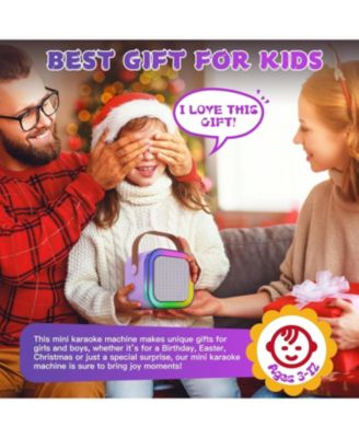 Mini Karaoke Machine for Kids, Haomuren Portable Speaker with 2 Wireless Microphones, Christmas Birthday Gifts Girl Singing Karaoke Machine for 3-12+ Year Old, 2025 Karaoke Gifts for Girls (Purple