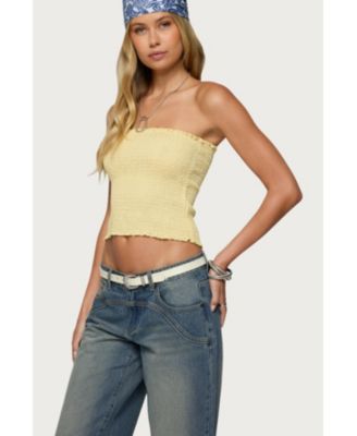 Womens Emmet Strapless Scrunch Top