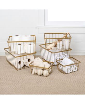 Camden Vintage Industrial Handmade Set of 6 Wire Metal Nesting Storage Baskets