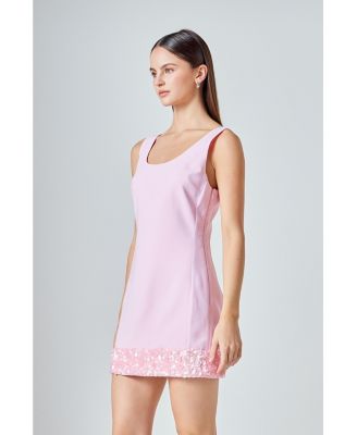 Women's Sequin Mixed Media Mini Dress