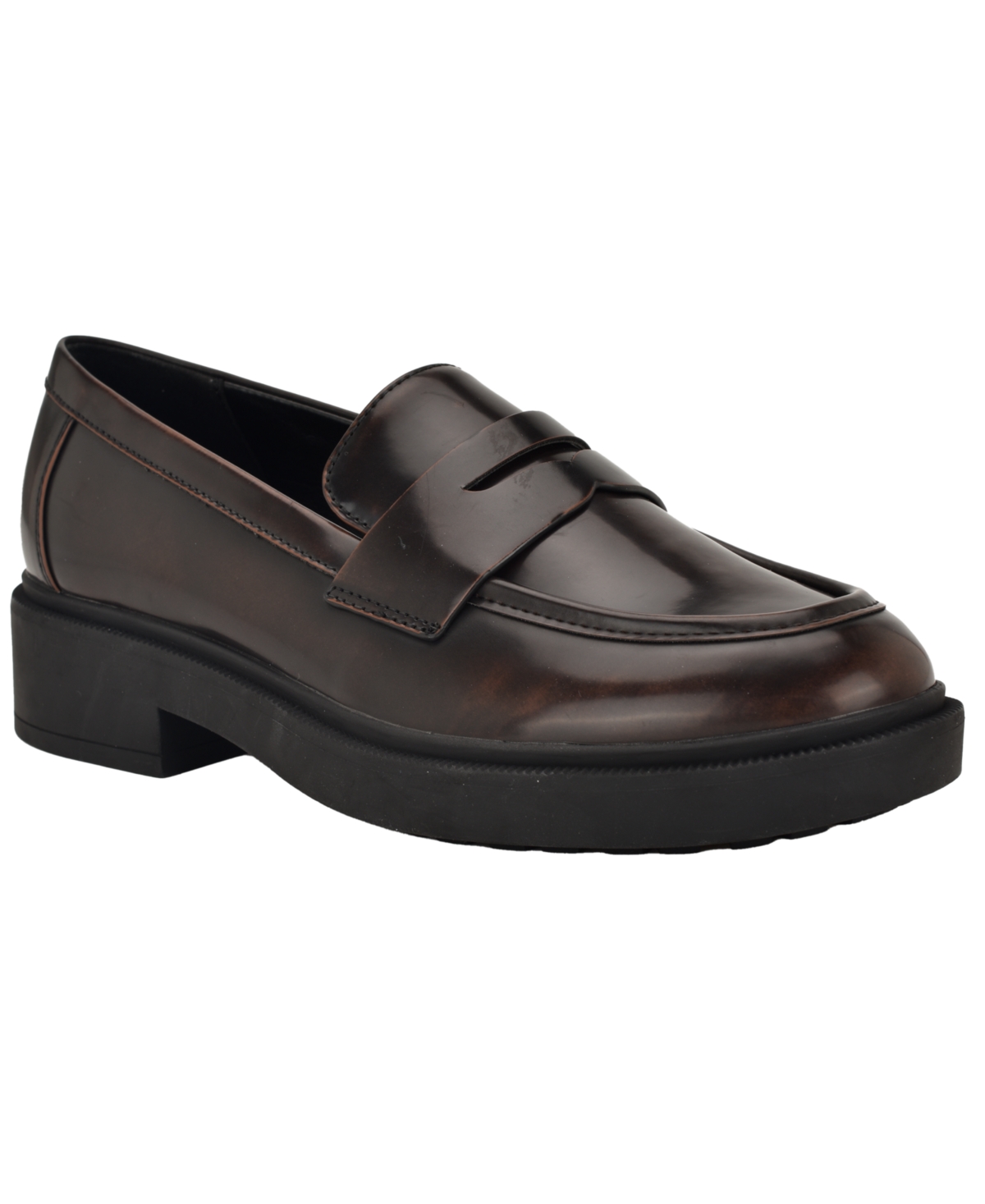 Calvin Klein Grant Lug Sole Penny Loafer In Brown
