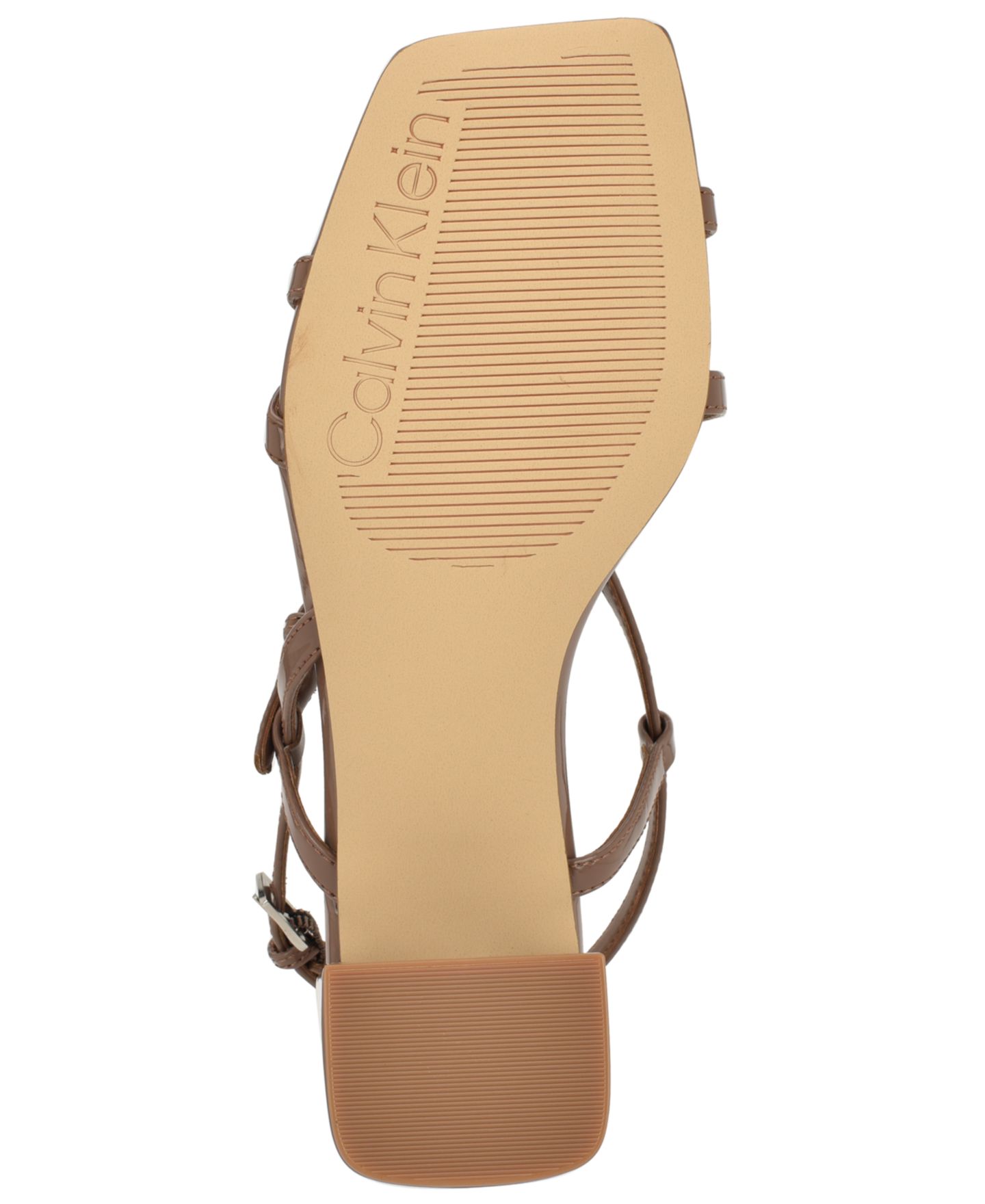 Женские сандалии Calvin Klein Pandy Strappy Block Heel, цвет: Светлый коричневый лаковый — фото 5
