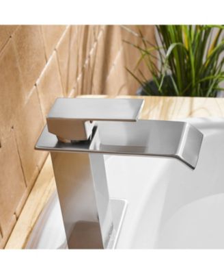 Waterfall Single Hole Single-Handle Low-Arc Bathroom Faucet With Supply Line and Escutcheon in Brushed Nickel