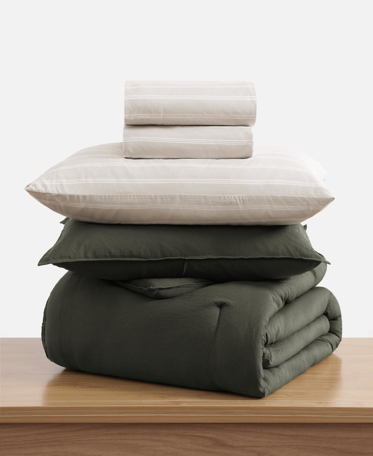 Tommy Hilfiger Solid Microfiber 5-pc. Comforter Set, Twin/twin Xl In Green