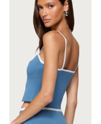 Womens Pheobe Contrast Knit Tank Top