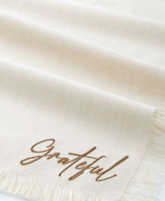 Fringed Harvest Sentiment Cotton Napkins, Set of 4